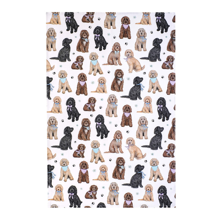 cockapoo dog cotton tea towel 