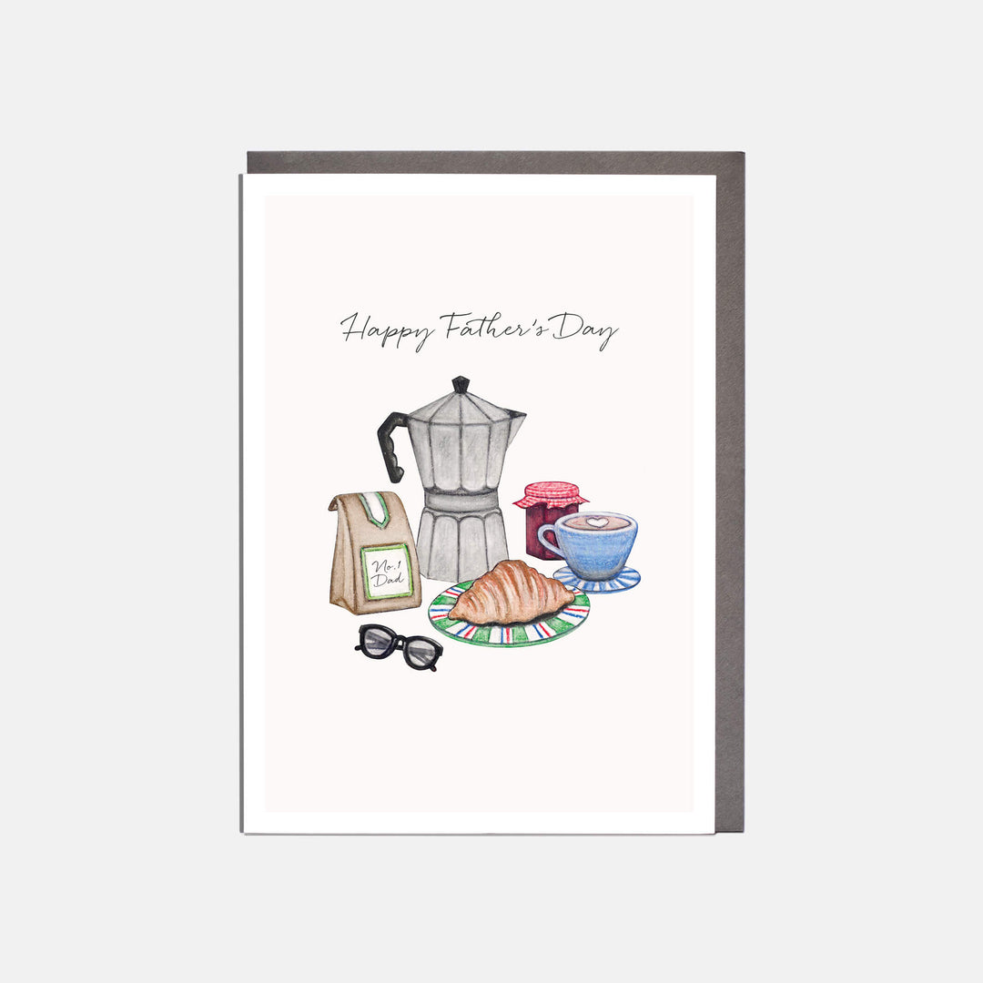coffee fathers day card with grey envelope