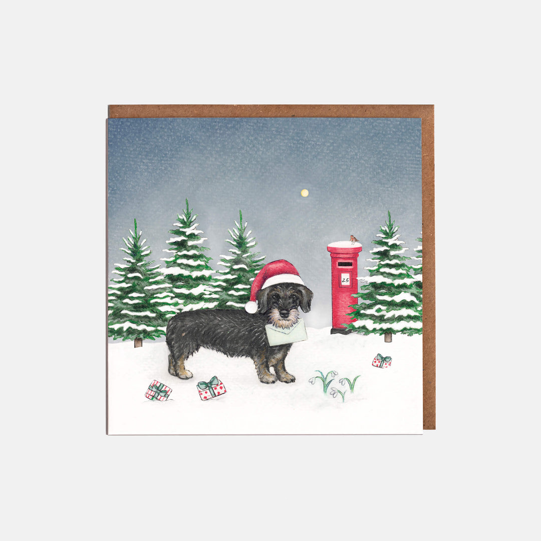 dachshund dog christmas card