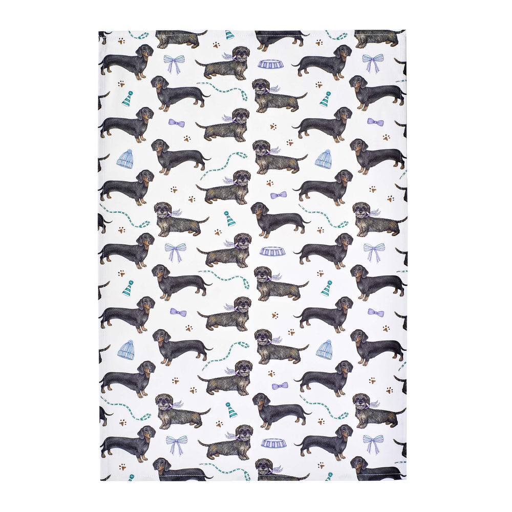 dachshund tea towel