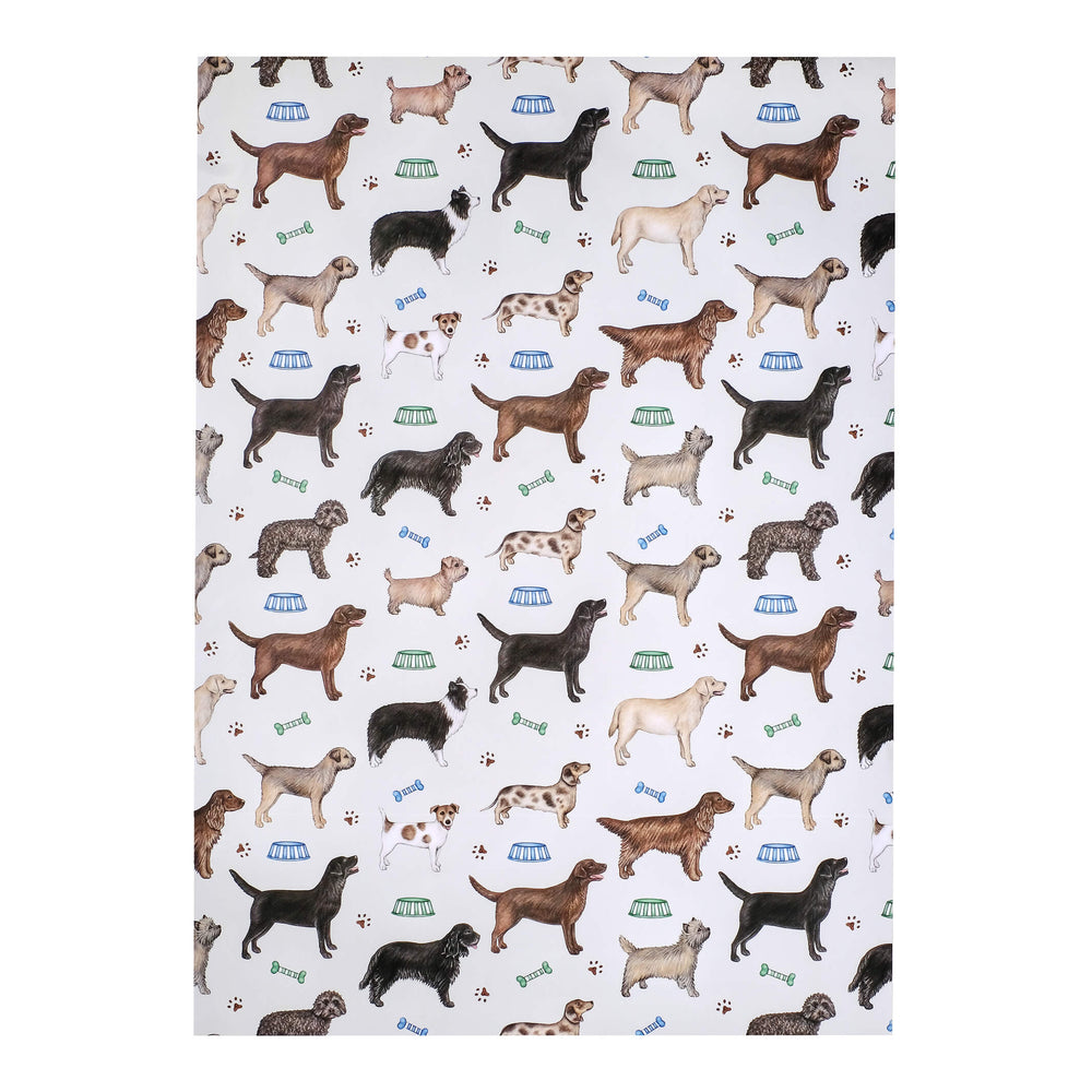 dog wrapping paper sheet