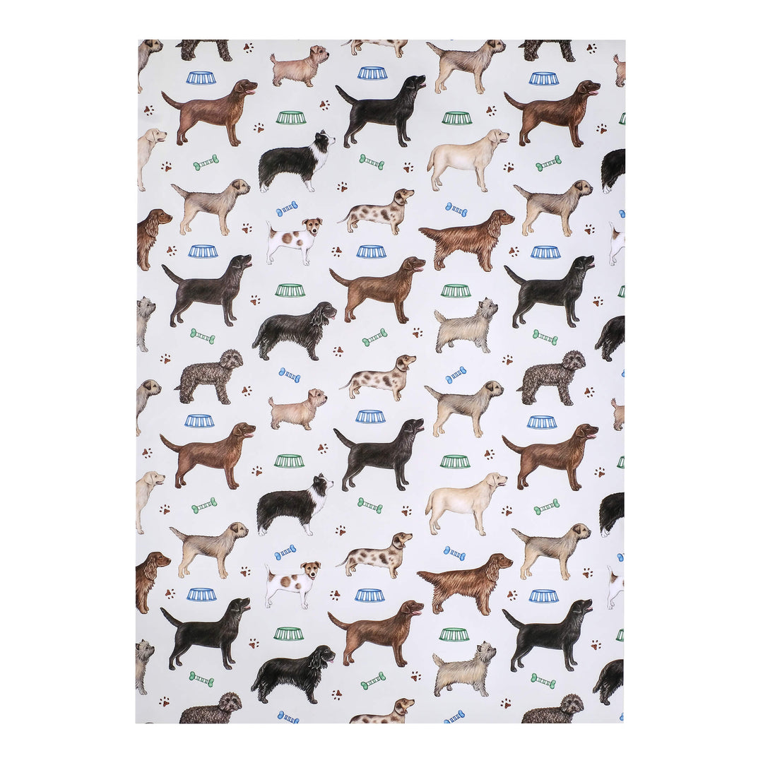 dog wrapping paper sheet
