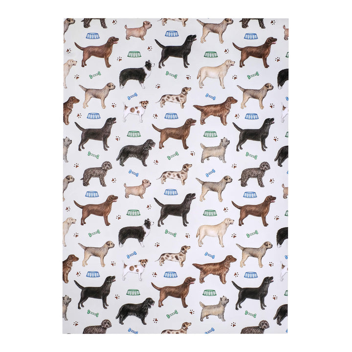 dog wrapping paper sheet