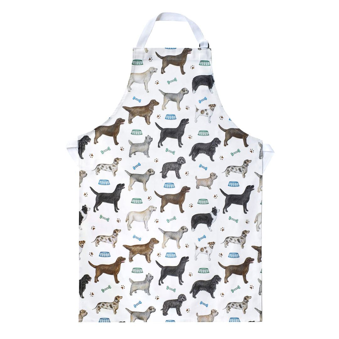 dogs and stripes kitchen apron
