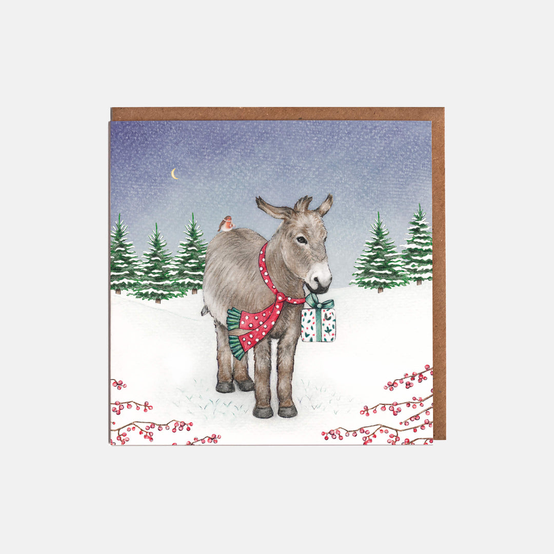 donkey christmas card pack