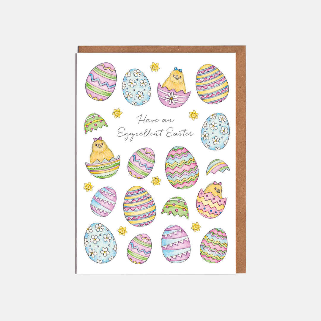 easter eggs card with kraft envelope