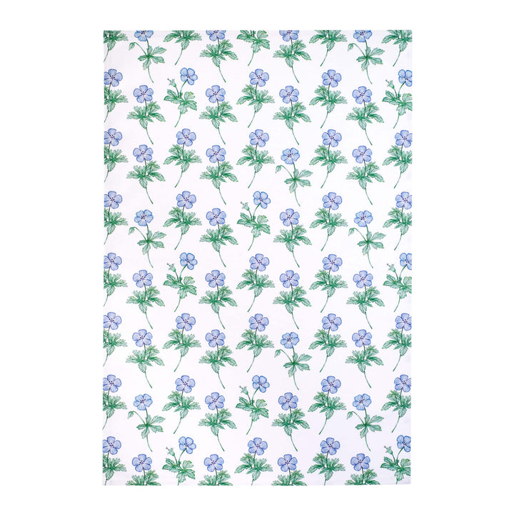 geranium floral tea towel