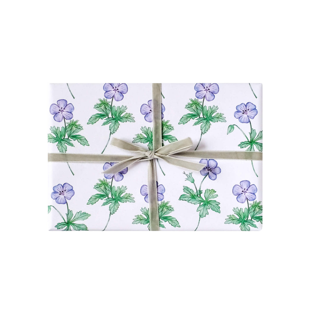 geranium floral  wrapping paper 