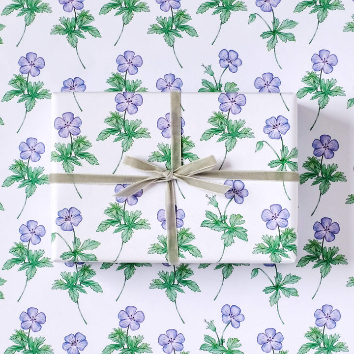 geranium floral wrapping paper