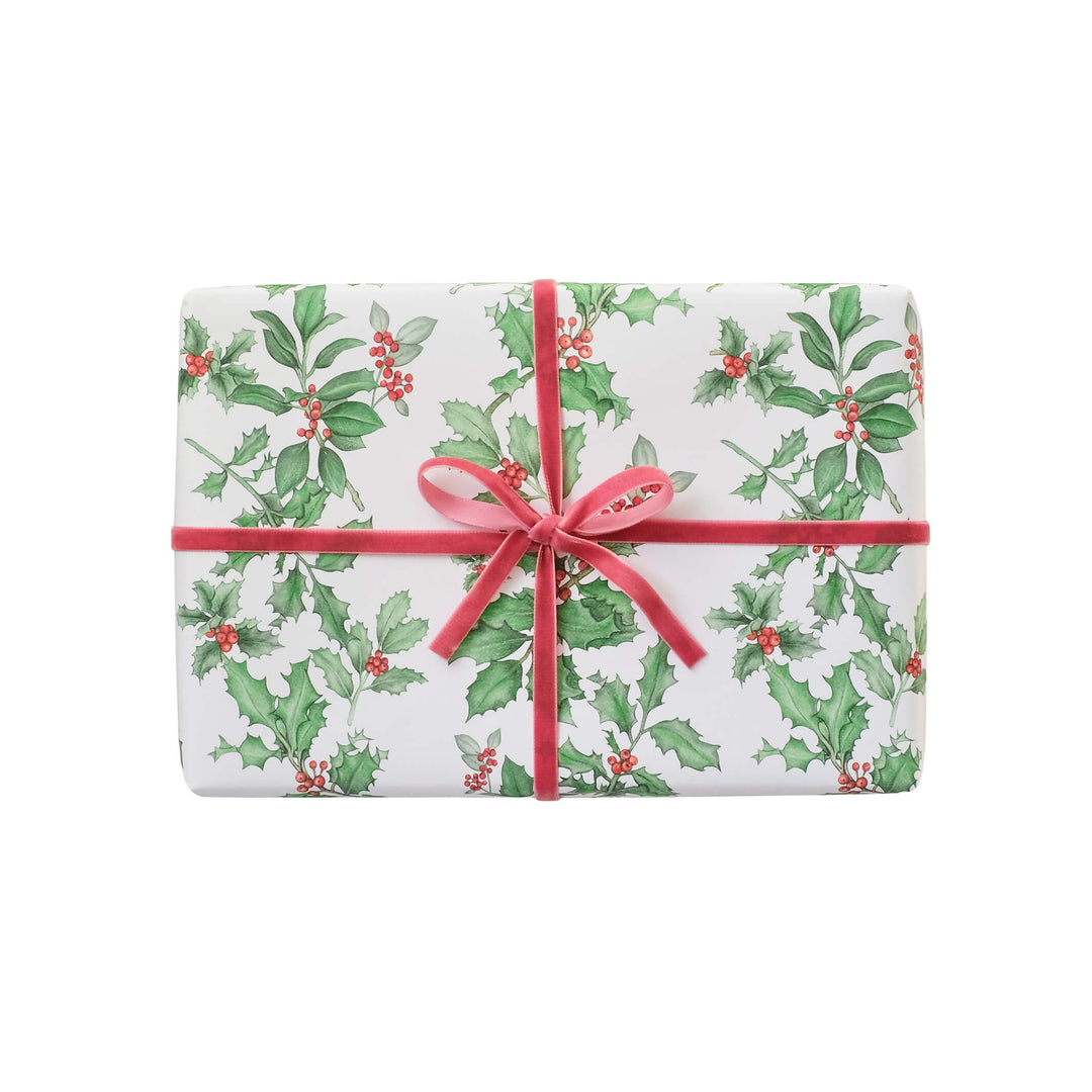 Holly wrapping paper