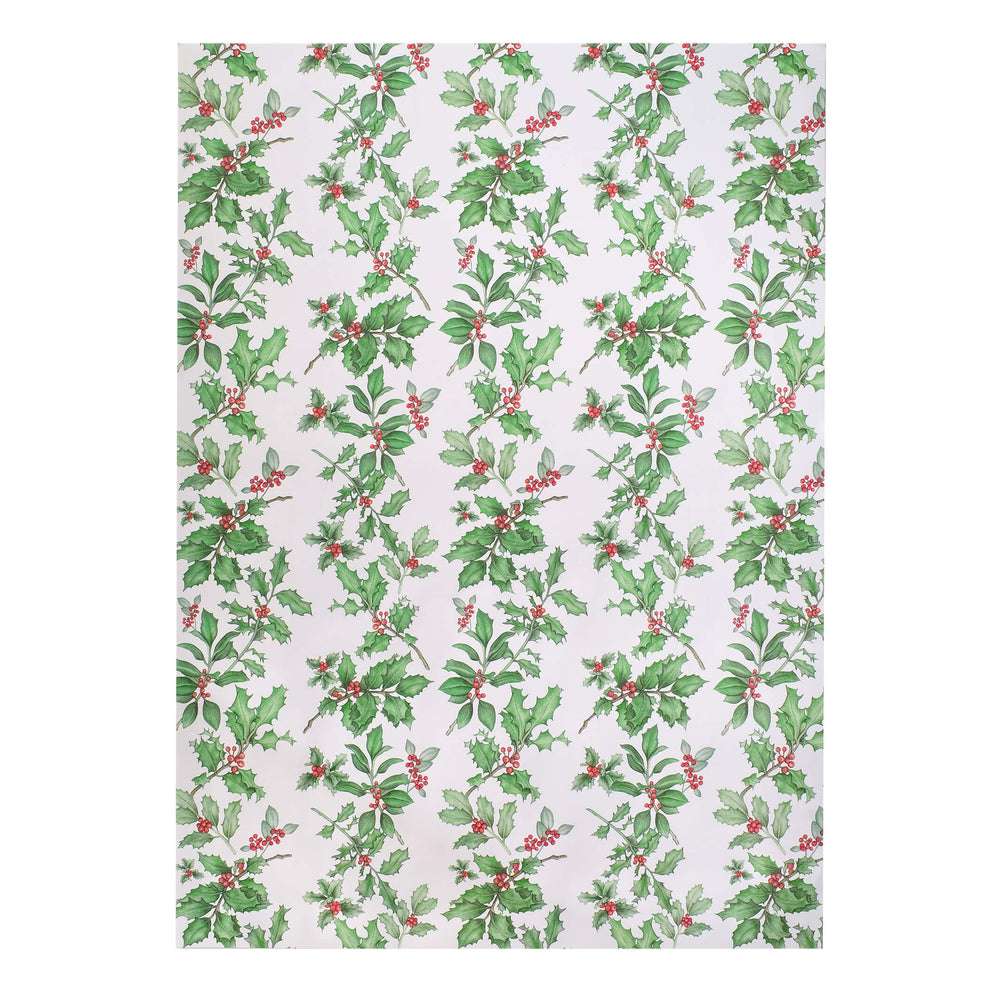 Holly wrapping paper