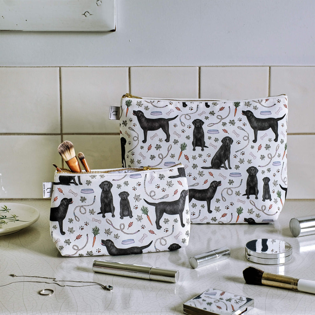 labrador dog make up bag