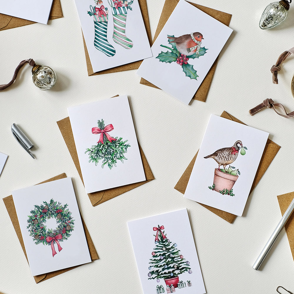 mistletoe mini christmas card