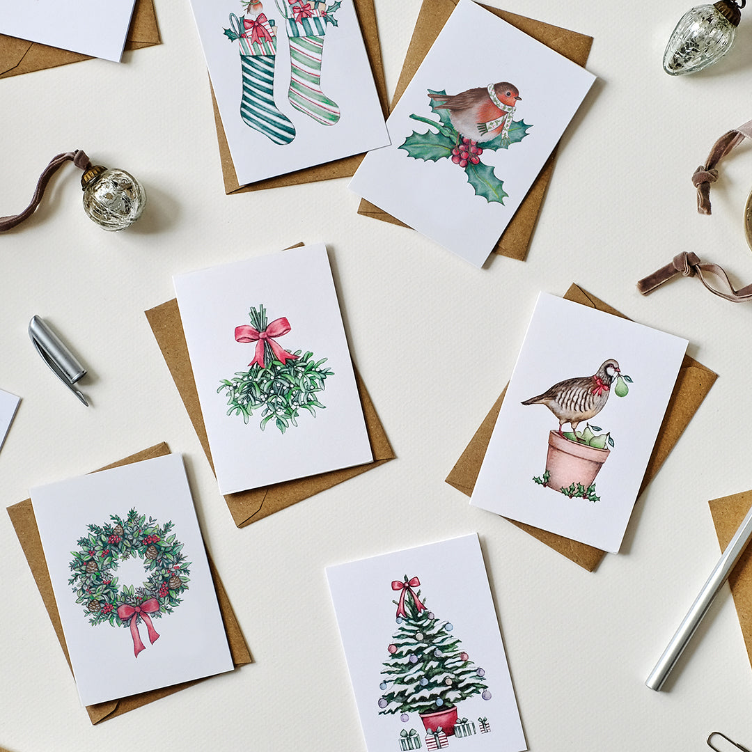 mistletoe mini christmas card