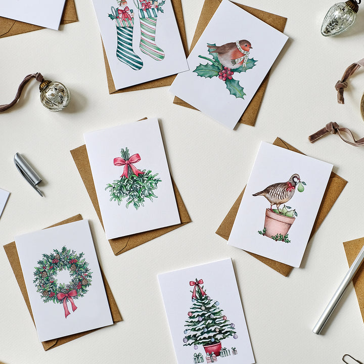 mistletoe mini christmas card