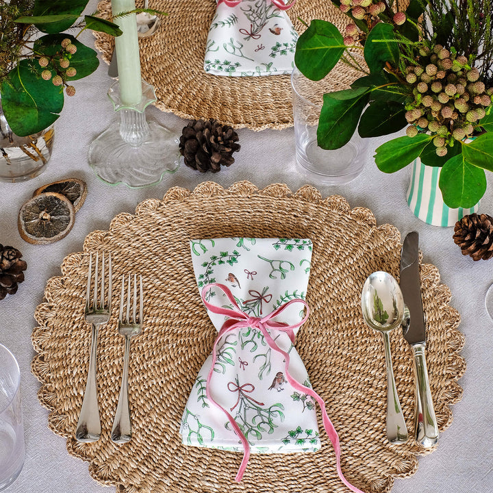 Christmas Mistletoe Napkins (Set of 4)