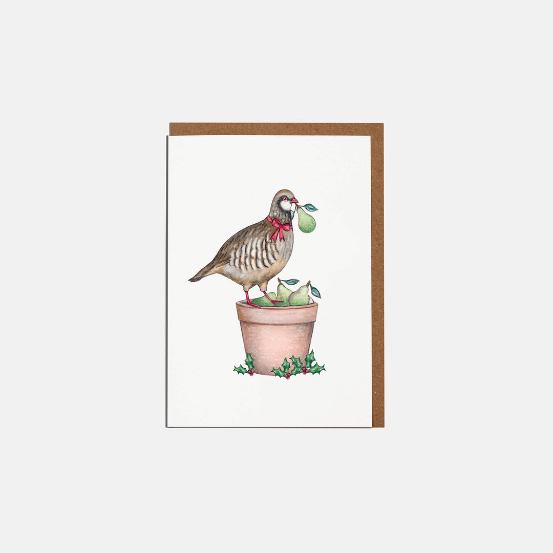 partridge pear tree mini christmas card