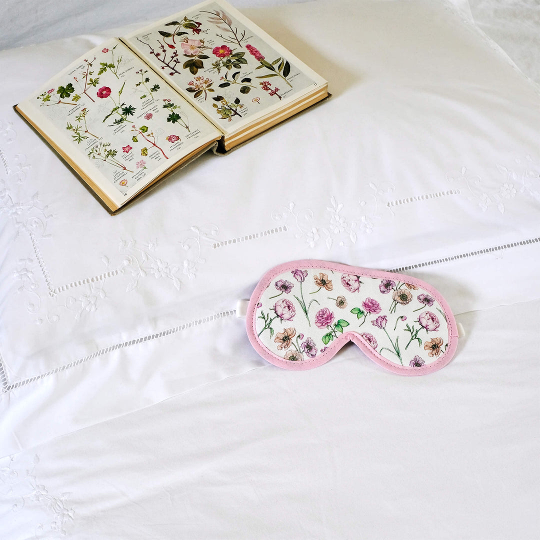 pink floral eye mask