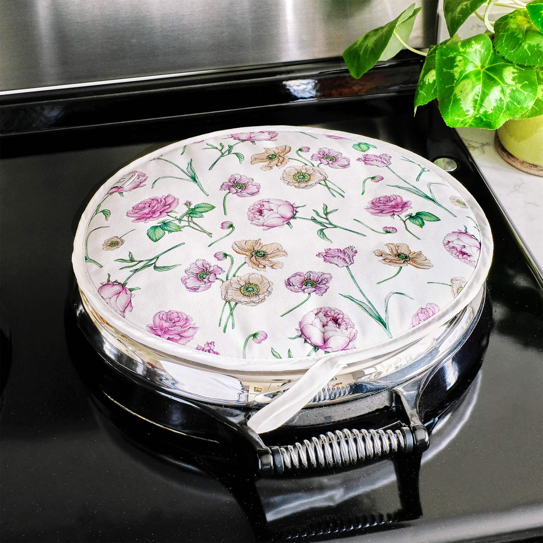 pink floral hob cover