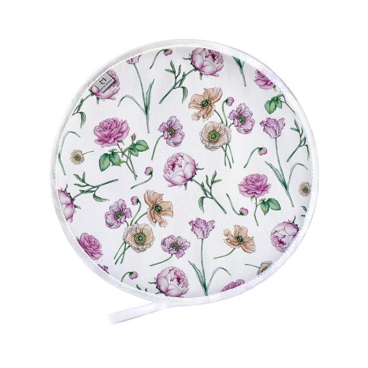 pink floral hob cover