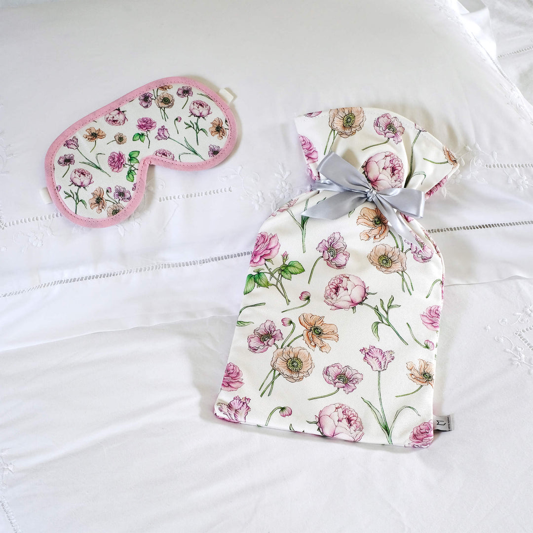 pink floral hot water bottle