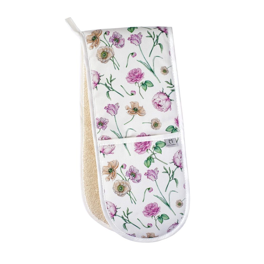 pink floral oven glove