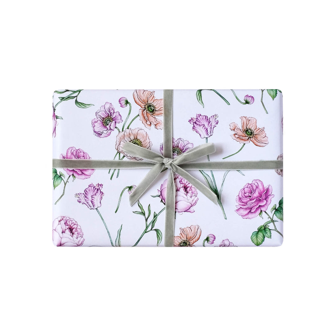 Pink floral wrapping paper