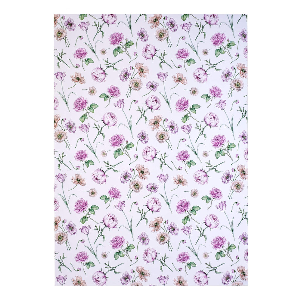 Pink floral wrapping paper