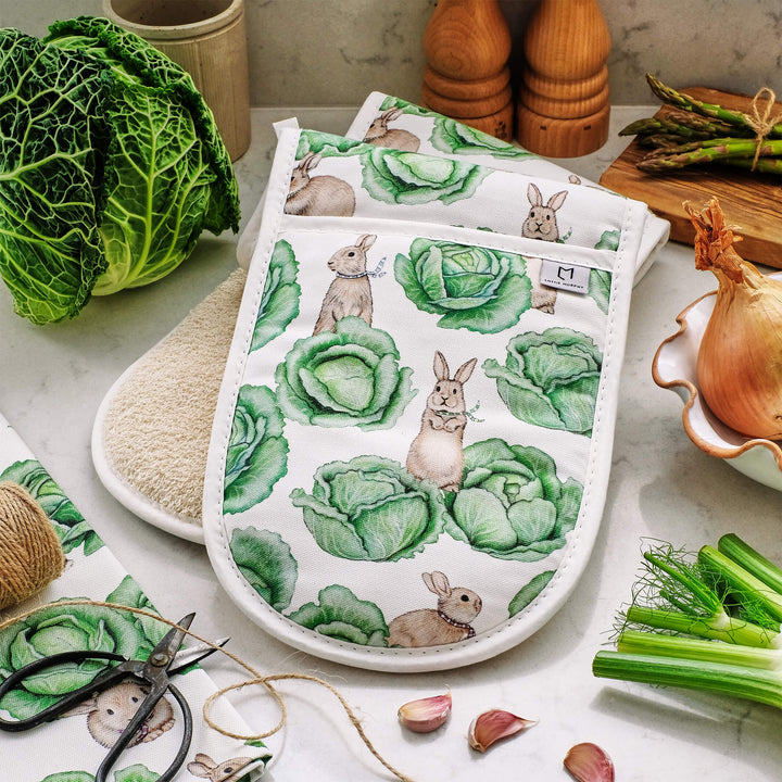 Rabbit & Cabbage Double Oven Glove