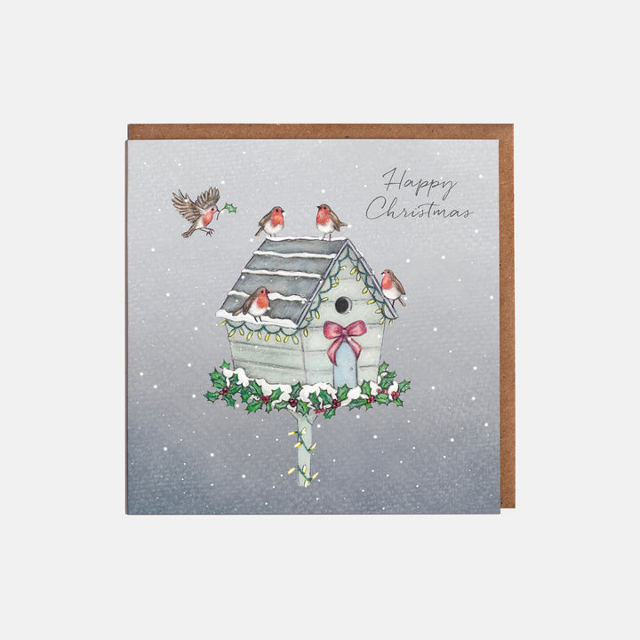 Robin christmas card with kraft envelope