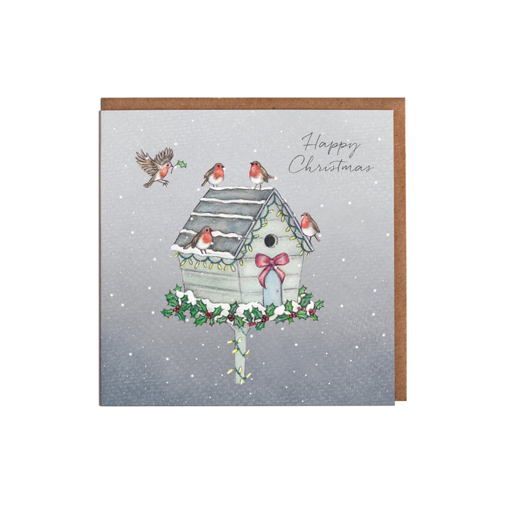 Robin christmas card with kraft envelope