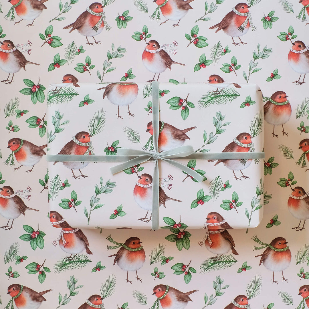 Robins wrapping paper