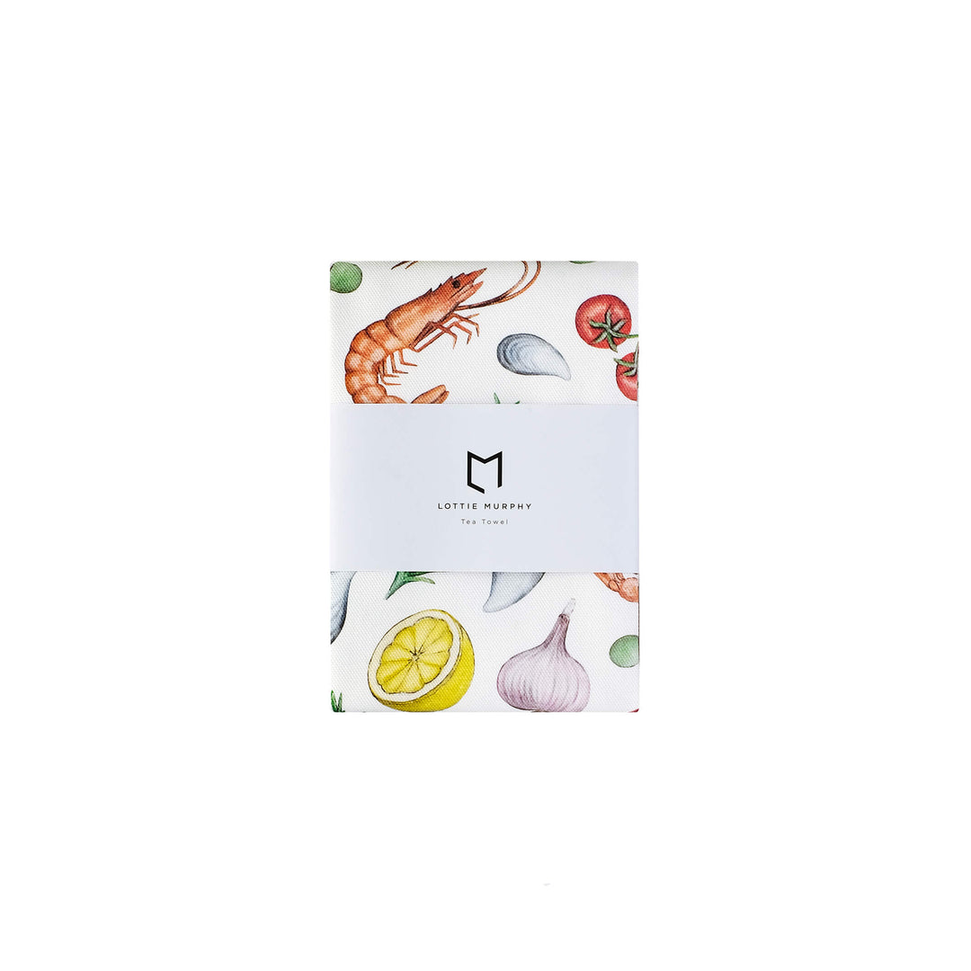 seafood cotton tea towel 