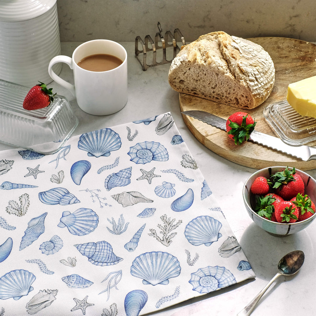 shells tea towel