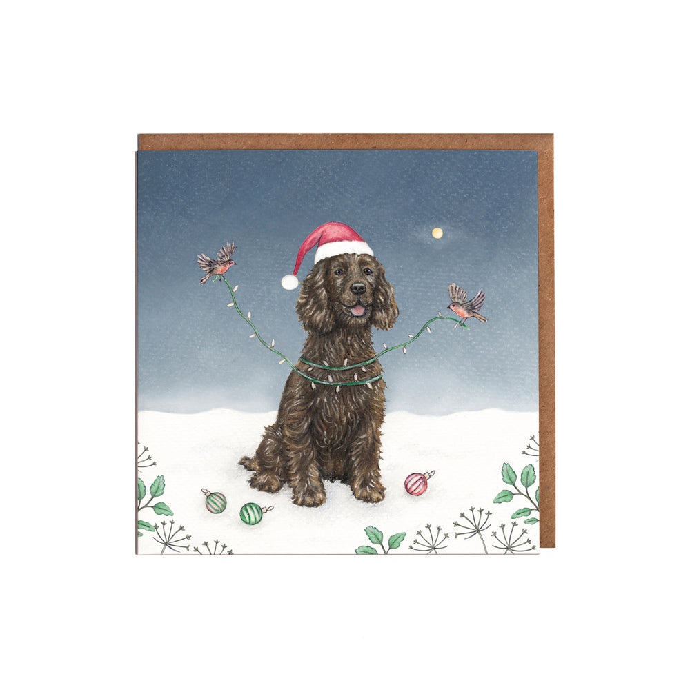 Spaniel christmas card pack of eight