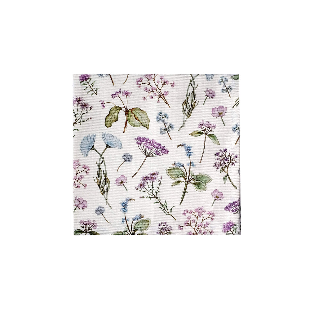 blue and purple sprig flower napkins 