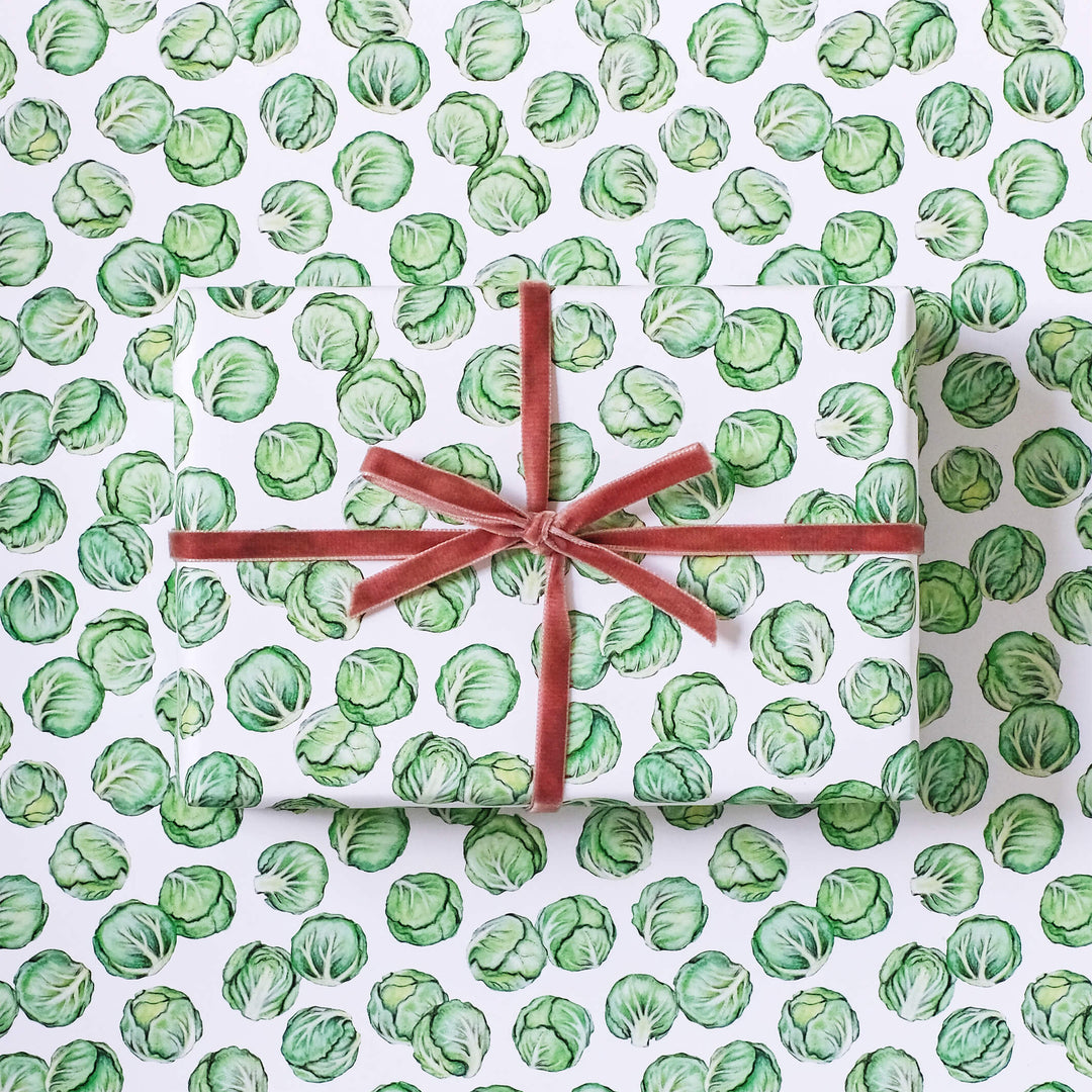 brussels sprouts christmas wrapping paper