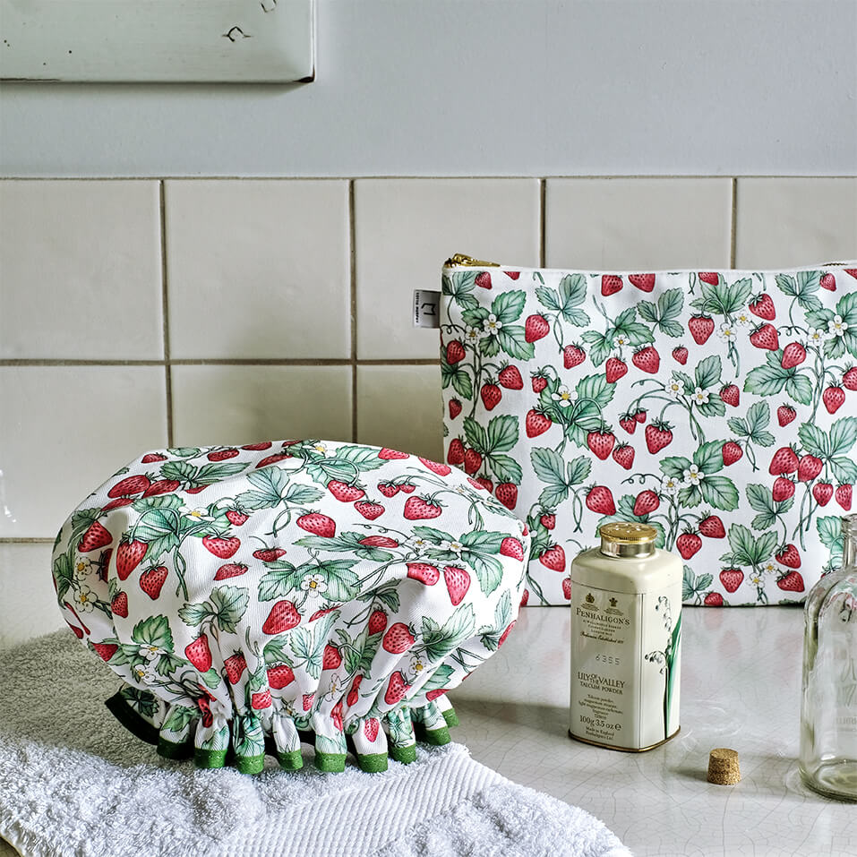 strawberry shower cap