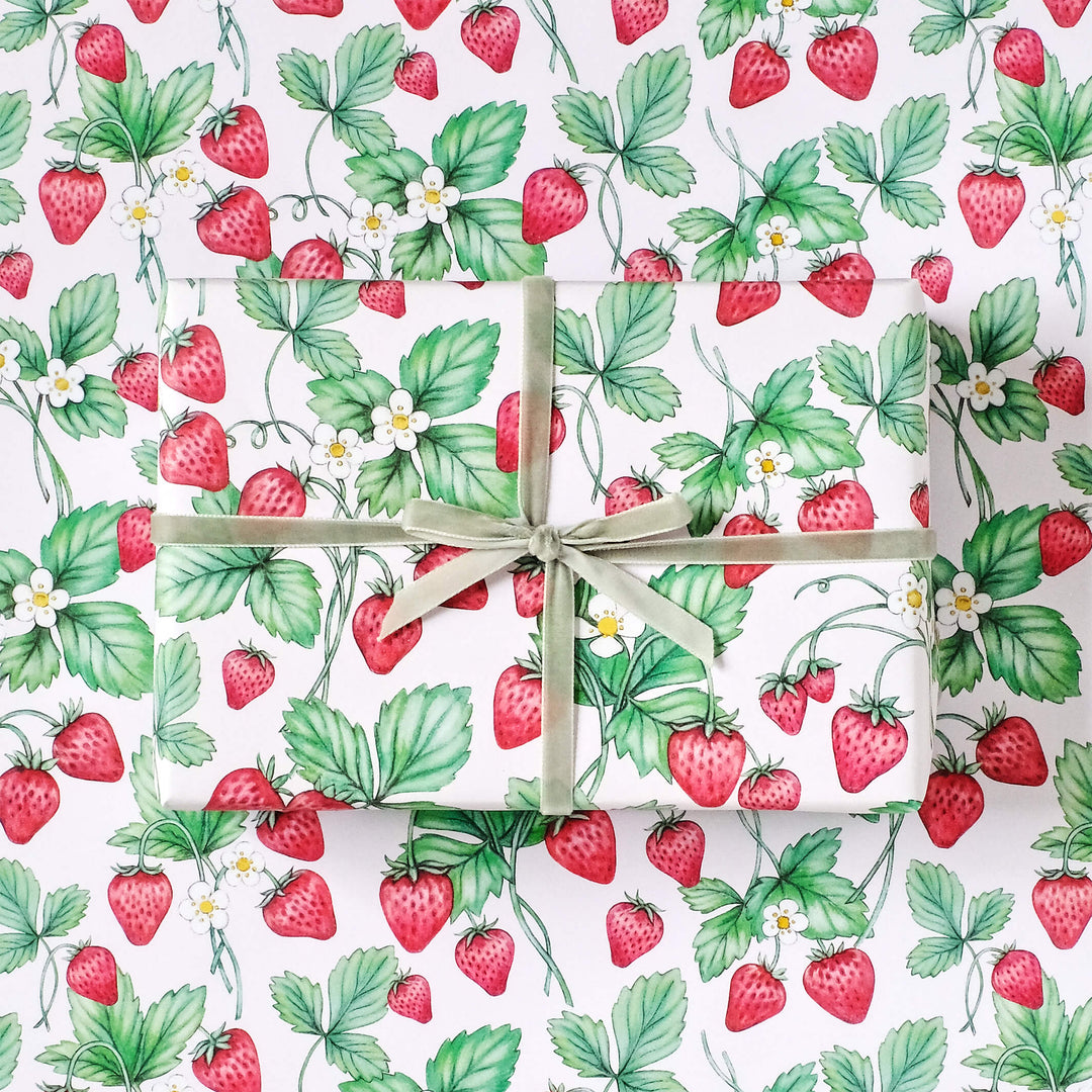 strawberry  wrapping paper