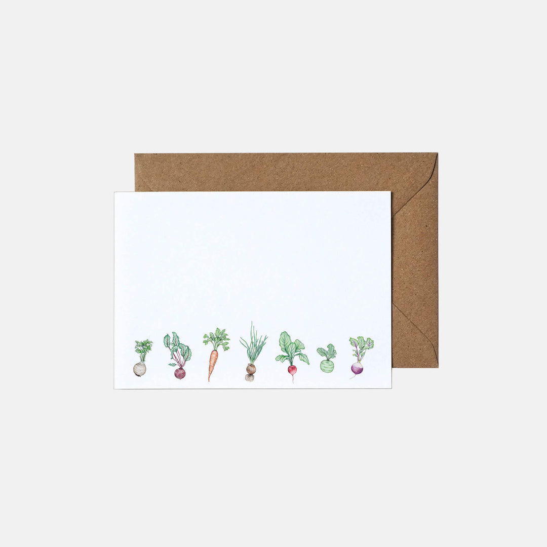 garden vegetable note cards