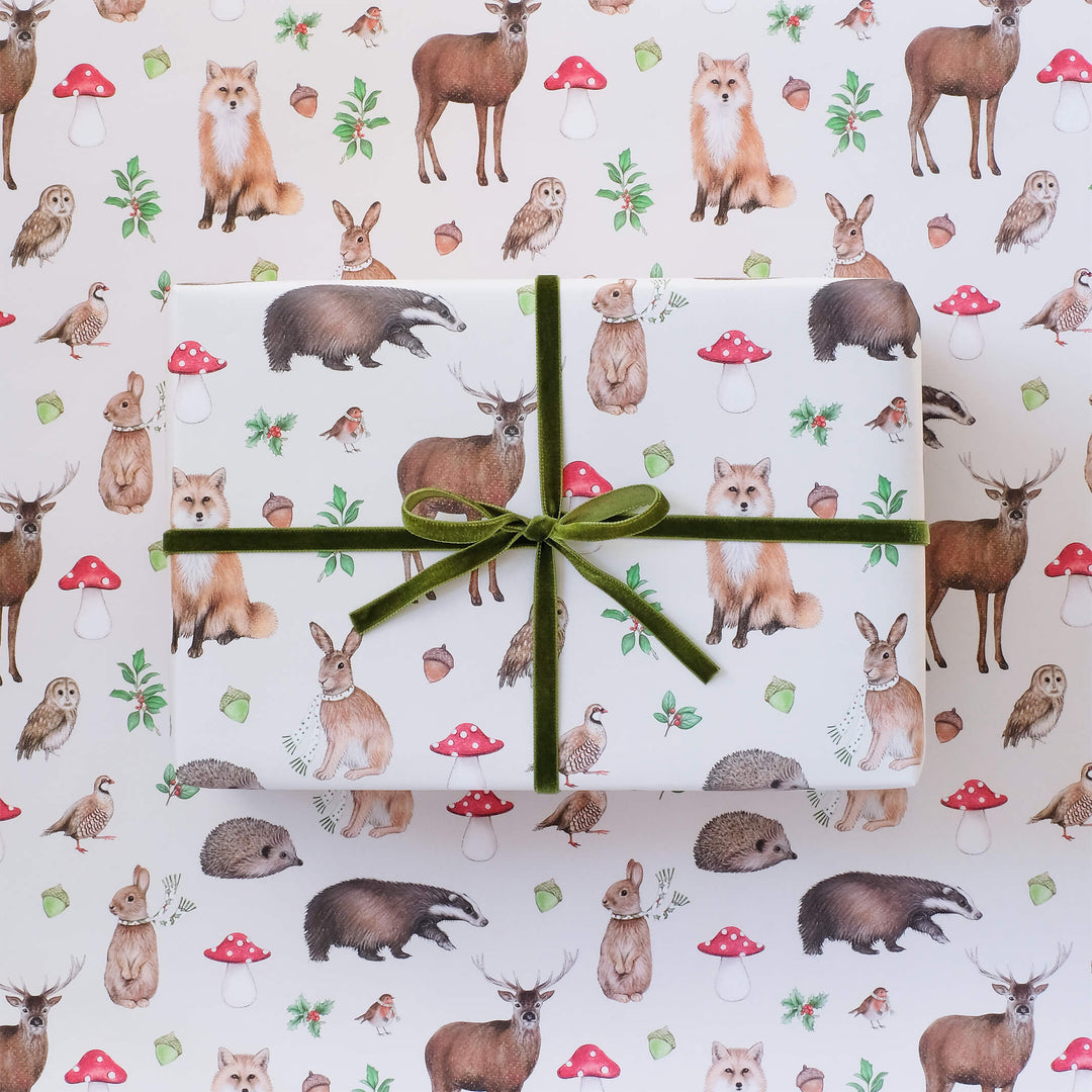 Woodland animal wrapping paper