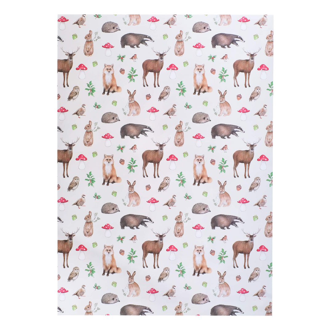 Woodland animal wrapping paper