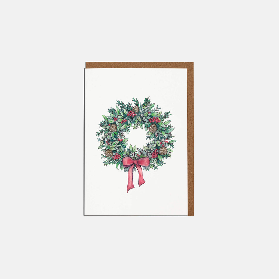 wreath mini christmas card