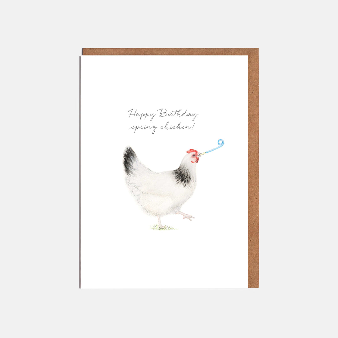 LOTTIE MURPHY Chicken Card - Happy Birthday spring chicken! AA01