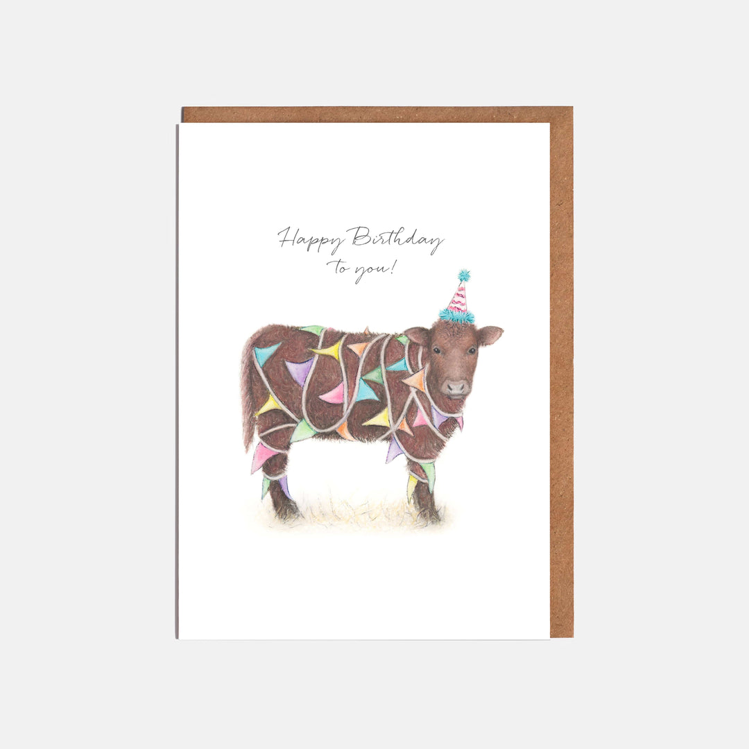 LOTTIE MURPHY Cow Card - Happy Birthday to you! AA03