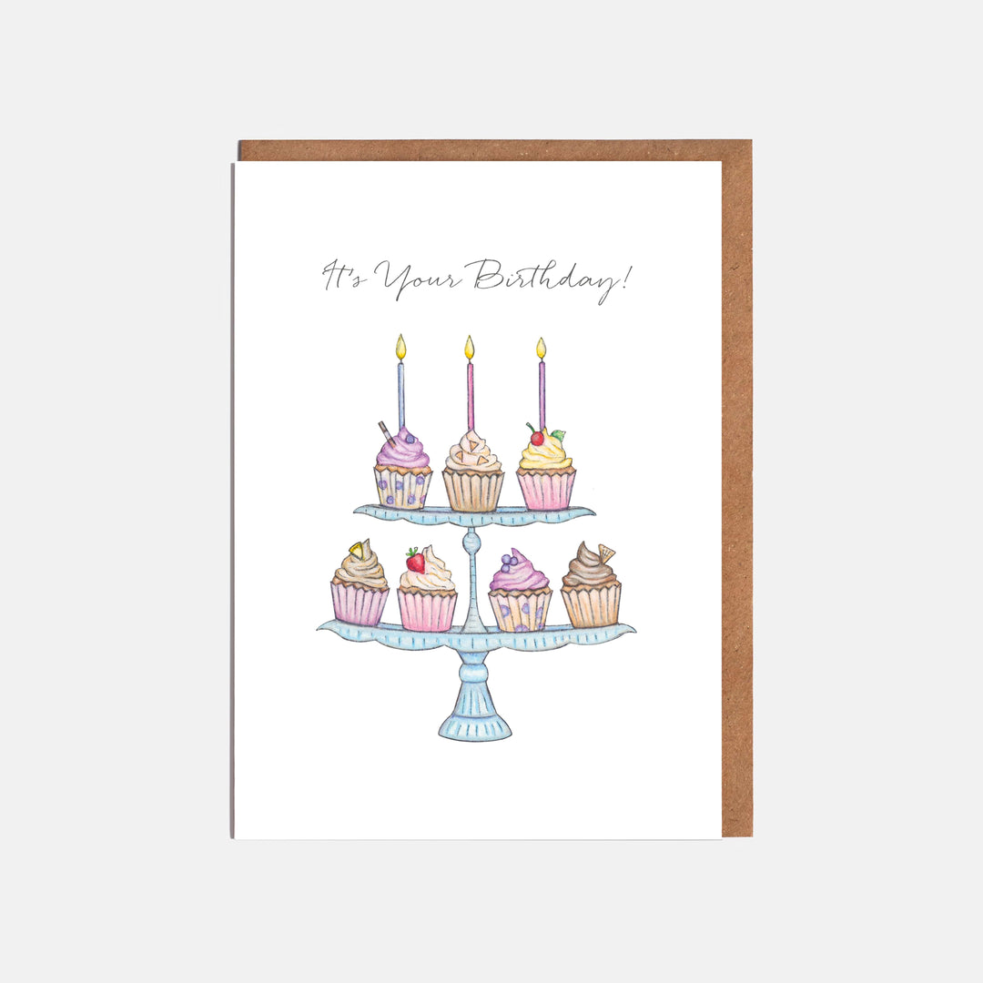 LOTTIE MURPHY Cupcakes Card - It's your birthday! CB15