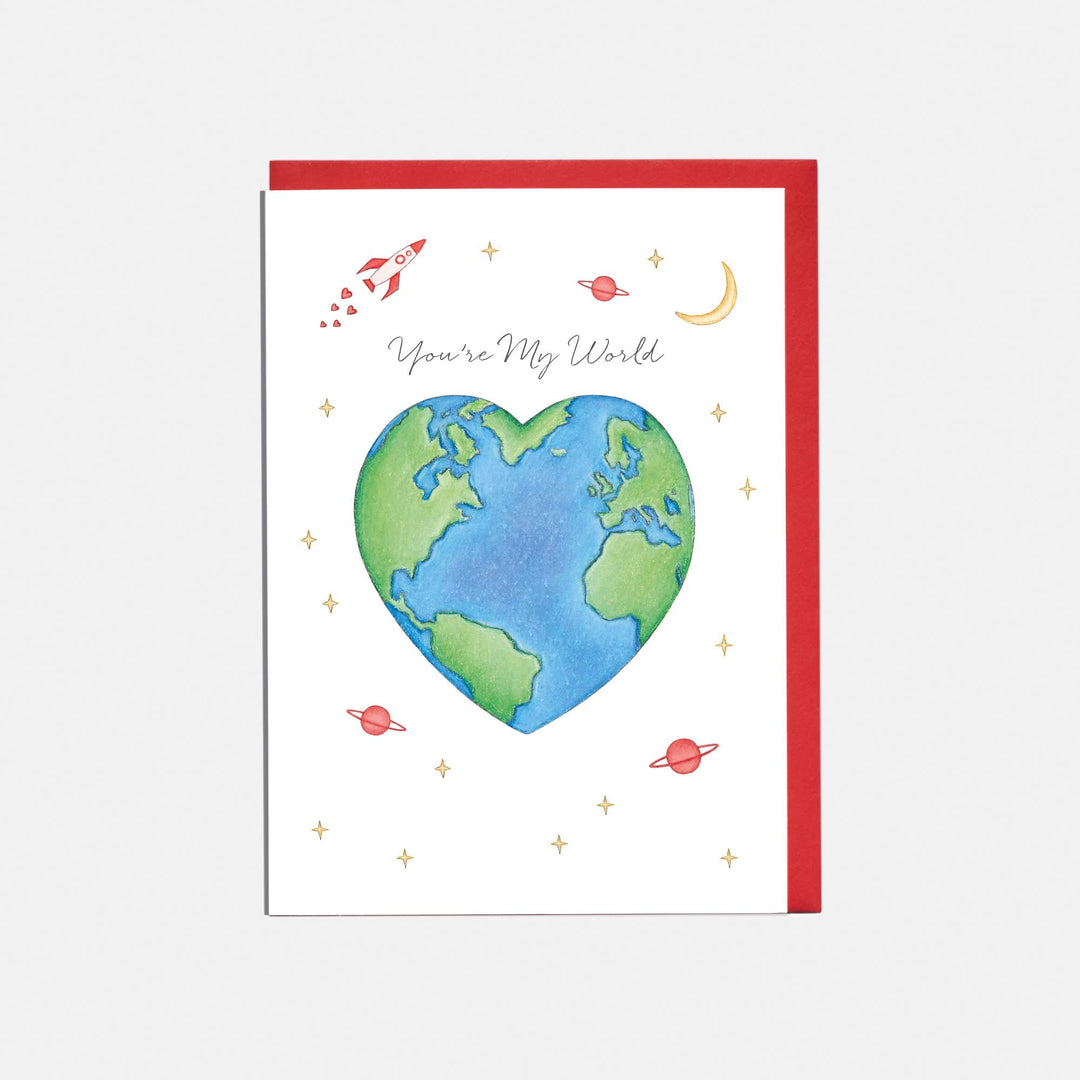 LOTTIE MURPHY World Valentines Card - You're my World EQ04
