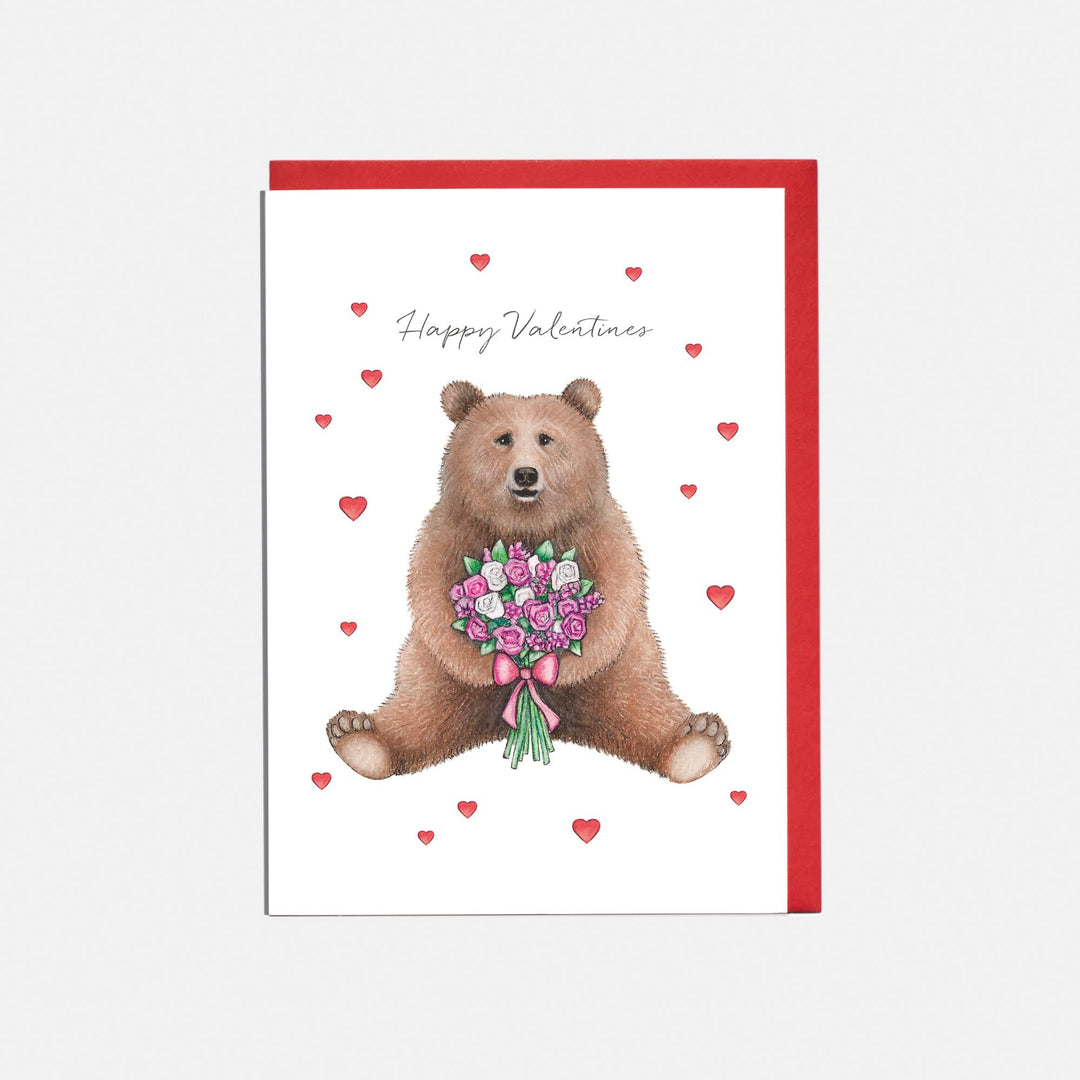 LOTTIE MURPHY Bear Valentines Card - Happy Valentines EQ07