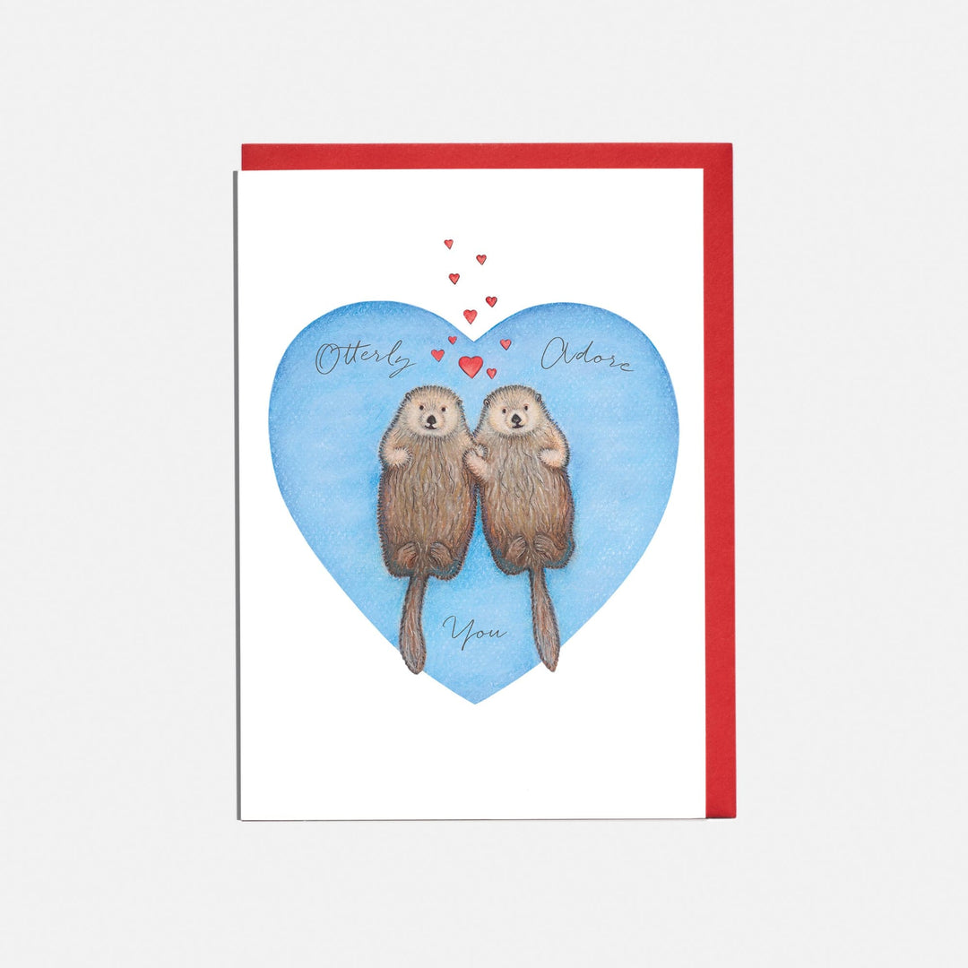 LOTTIE MURPHY Otters Valentines Card - Otterly Adore You EQ08