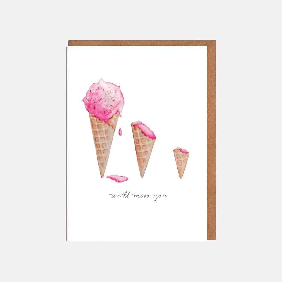 LOTTIE MURPHY Pink Cones Card - We'll miss you IL07